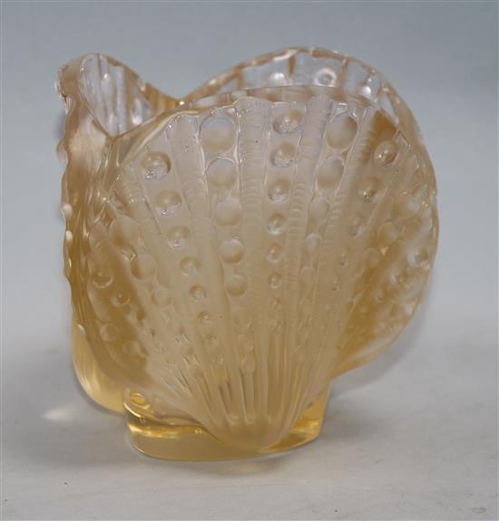 A Lalique St Jaques vase and two books height 11cm